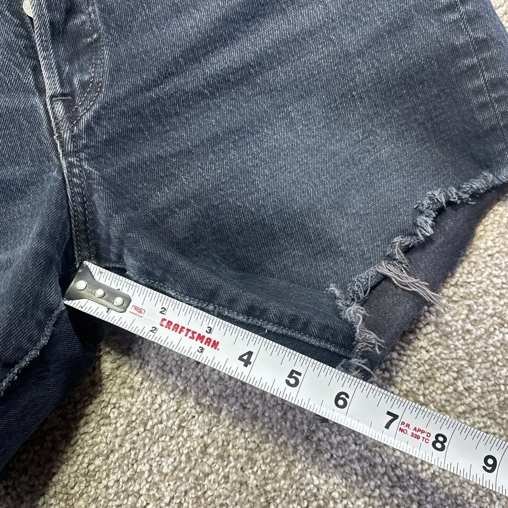 Levis 501 Shorts Mens‎ 32 Black Denim Button Fly Raw Hem Cutoff 6 Inseam
